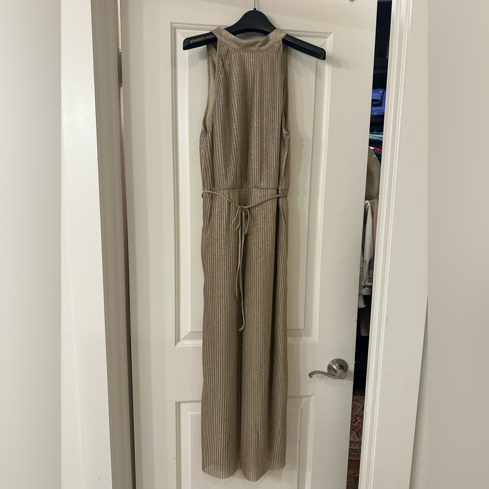 MANGO Gold Midi Dress - Size 4